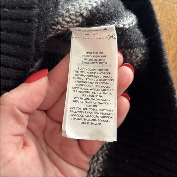 Lauren Ralph Lauren Sweater Womens Medium Black White Buffalo Plaid Soft - Picture 12 of 15